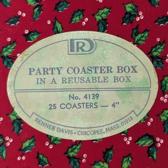 Vintage Renner Davis Christmas Party Coasters w/ Box - Picture 9 of 9